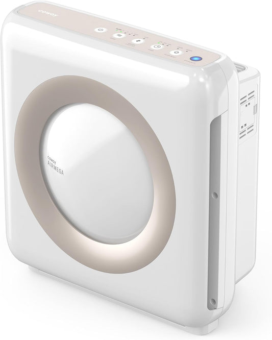 COWAY Air Purifier for Home Up to 1,748ft², HEPA Filter for Smoke, Allergies, Pet Dander, Odor, Air Quality Monitor, Auto&Eco Mode, Timer, Filter Indicator, 3yr Warranty, Mighty AP-1512HH(W), White