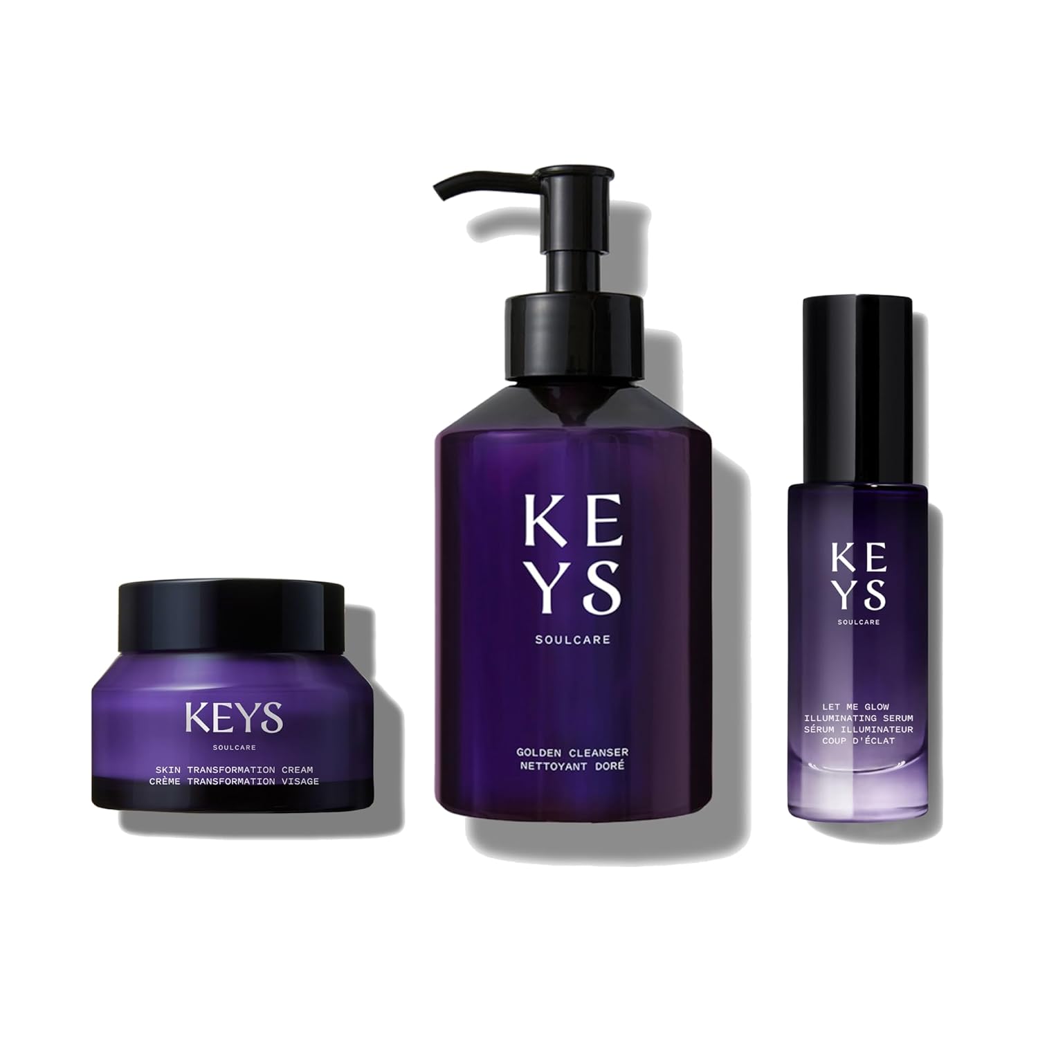 Keys Soulcare Hydrate + Glow Bundle, Includes Cleanser, Fragrance-Free Cream & Priming Serum, Removes Impurities, Moisturizes & Illuminates for Hydrated & Dewy Skin