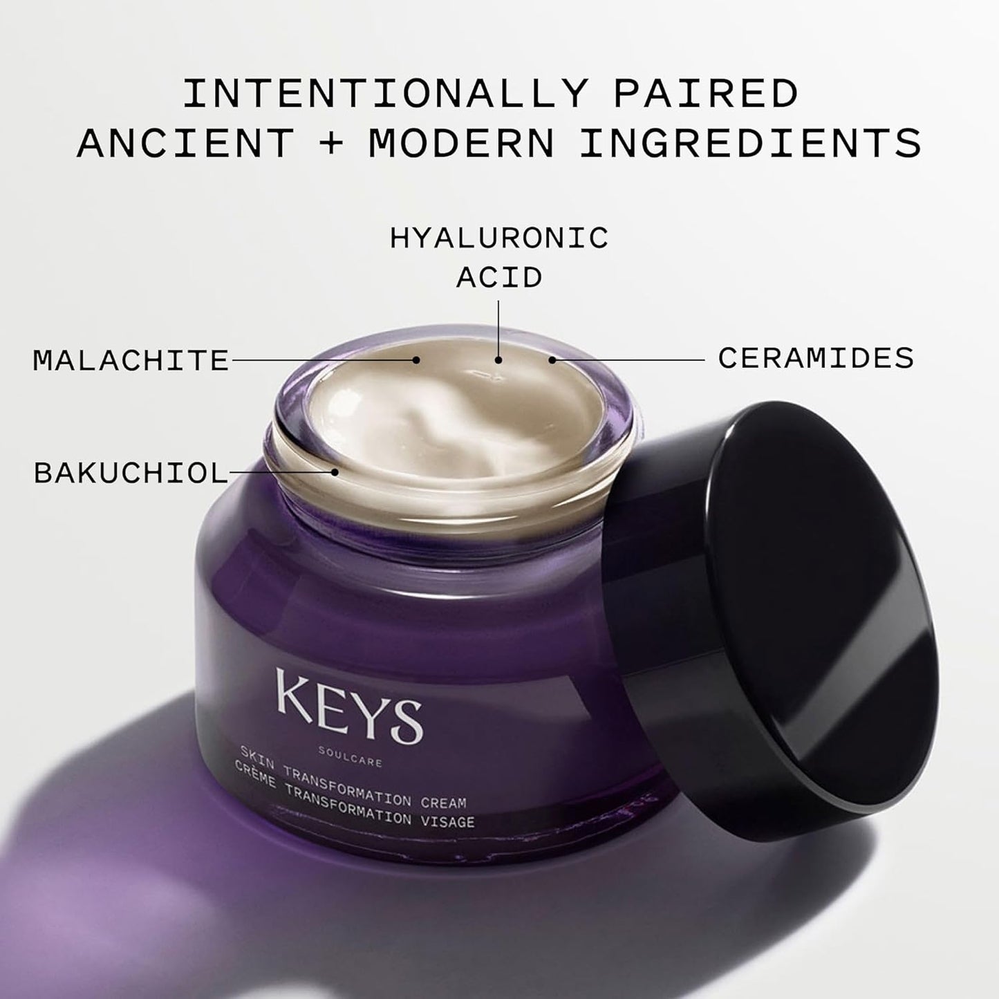 Keys Soulcare Skin Transformation Cream, Fragrance-Free, Lightweight Daily Moisturizer Hydrates & Plumps Dry Skin with Ceramides & Hyaluronic Acid