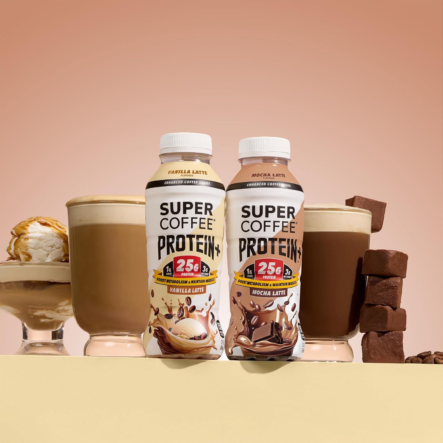 Super Coffee Protein+ Mocha Protein Coffee, 0g Sugar 25g Protein, 12oz 12Pk