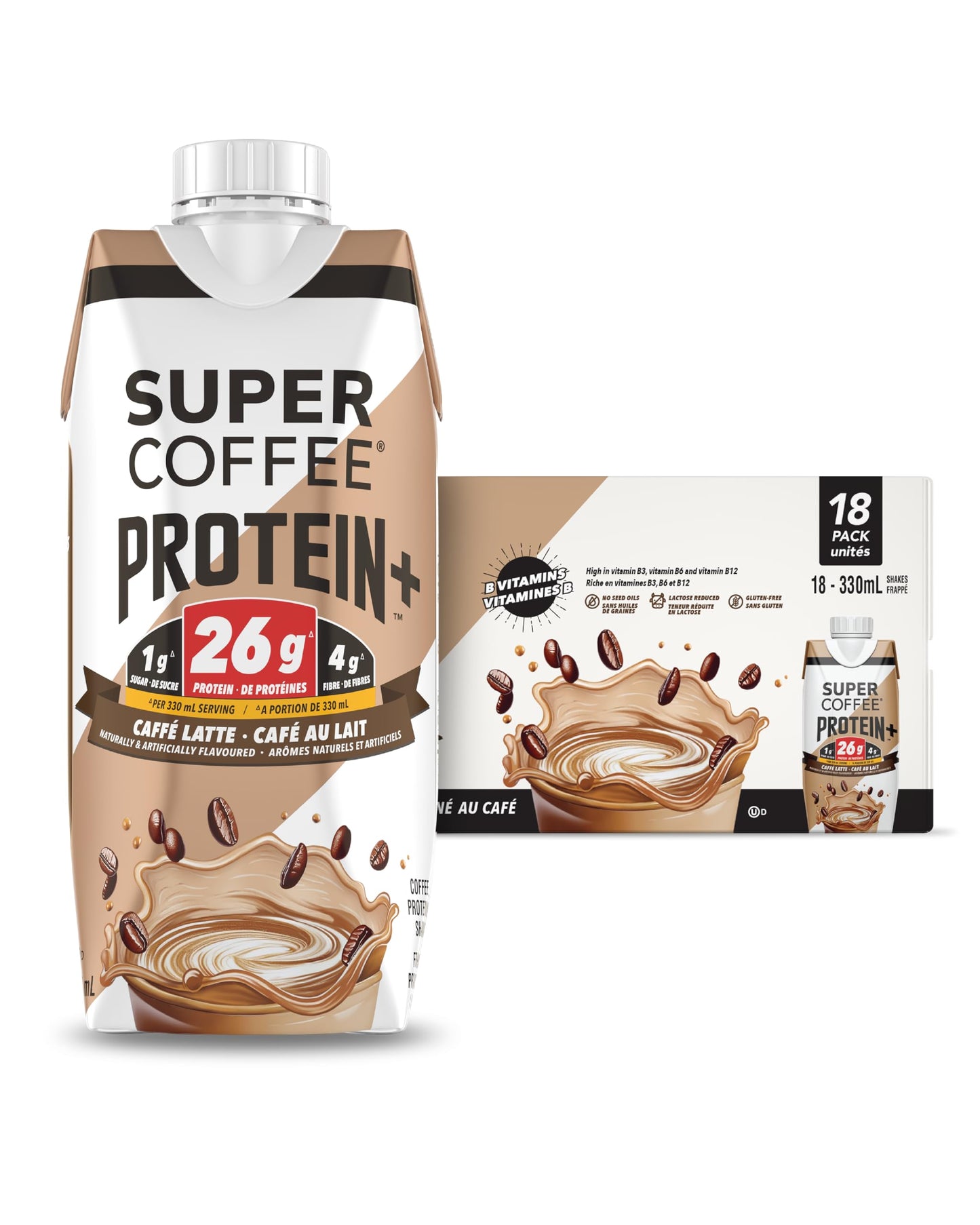 Super Coffee Protein+ Mocha Protein Coffee, 0g Sugar 25g Protein, 12oz 12Pk