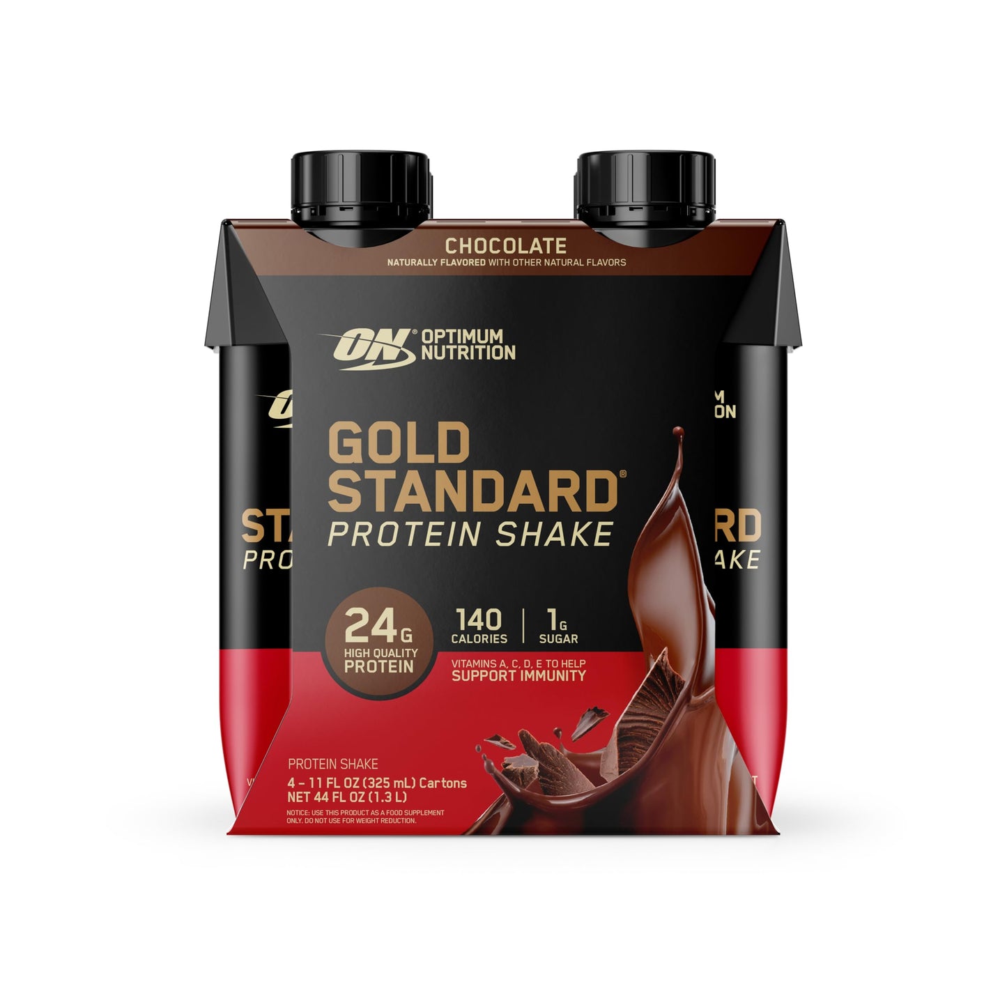 Optimum Nutrition Gold Standard Protein Shake, 24g Protein, Ready to Drink Protein Shake, Gluten Free, Vitamin C for Immune Support, Vanilla, 11 Fl Oz, 12 Count (Pack of 1) (Packaging May Vary)