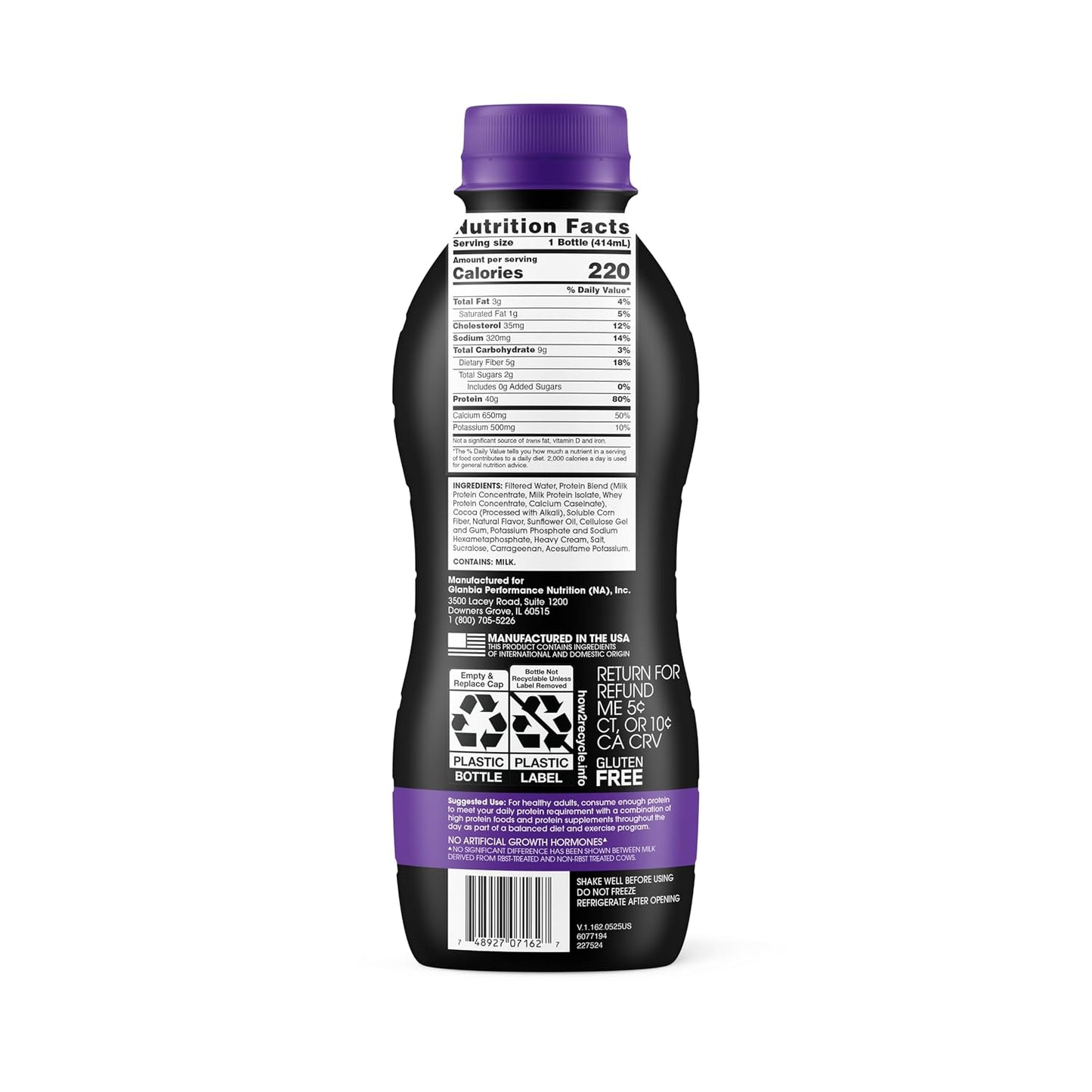 Optimum Nutrition 40g Protein Shake, 40g of Protein, Naturally Flavored, Complete Protein Drink, Chocolate, 14 Fl Oz, 12 Count (Pack of 1) (Packaging May Vary)