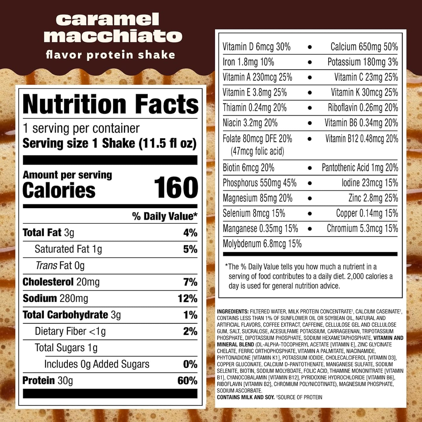 Premier Protein COFFEEHOUSE Caramel Macchiato Protein Shake with Caffeine – 30g Protein, No Added Sugar, 24 Vitamins & Minerals, Coffee Beverage for Energy, Gluten-Free, 11.5 fl oz (12 Pack)