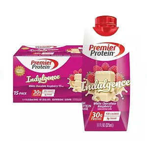 Premier Protein 30g High Protein Shake, Indulgence White Chocolate Raspberry - 15 Pack